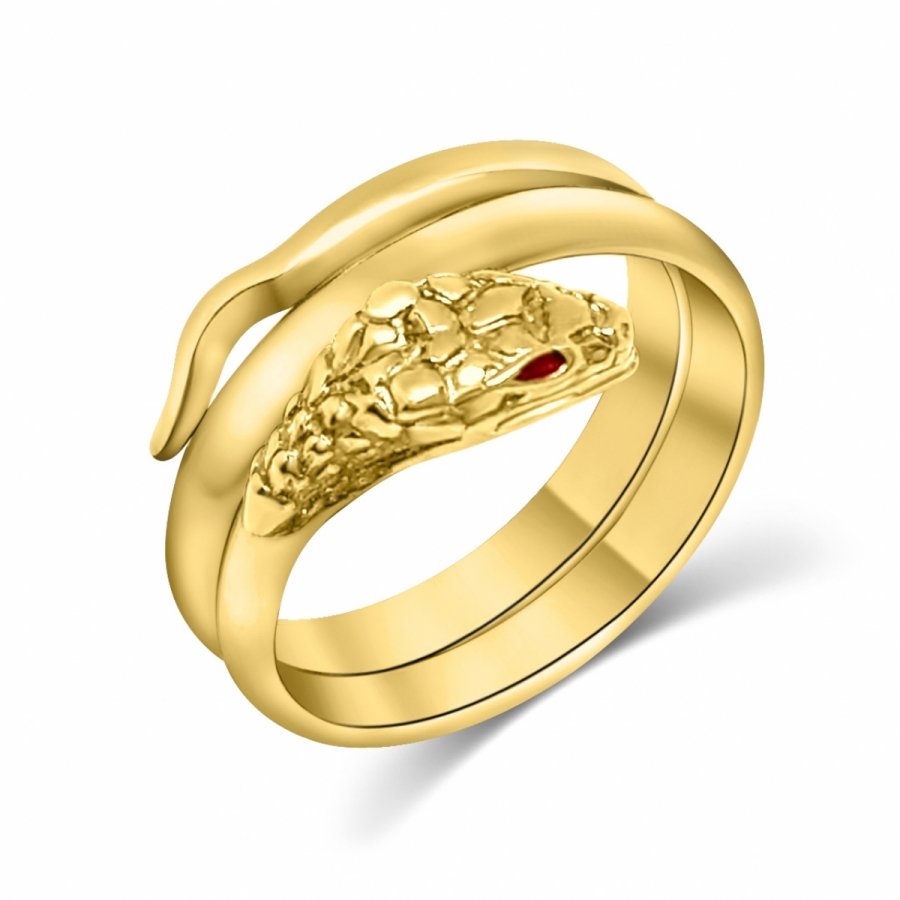 18 Yellow Gold Snake Ring