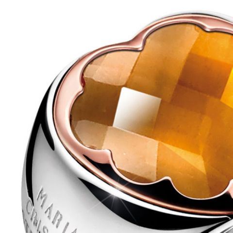 Heart Ring in 925 White and Rose Silver