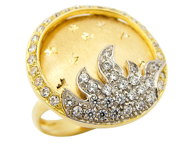 18K Yellow and White Gold Ring