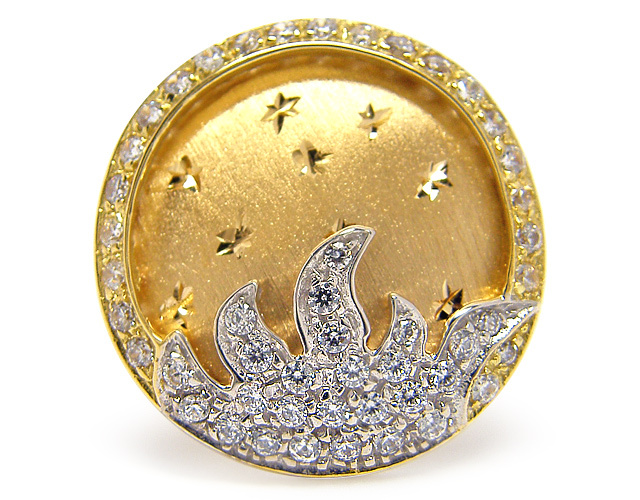 18K Yellow and White Gold Ring