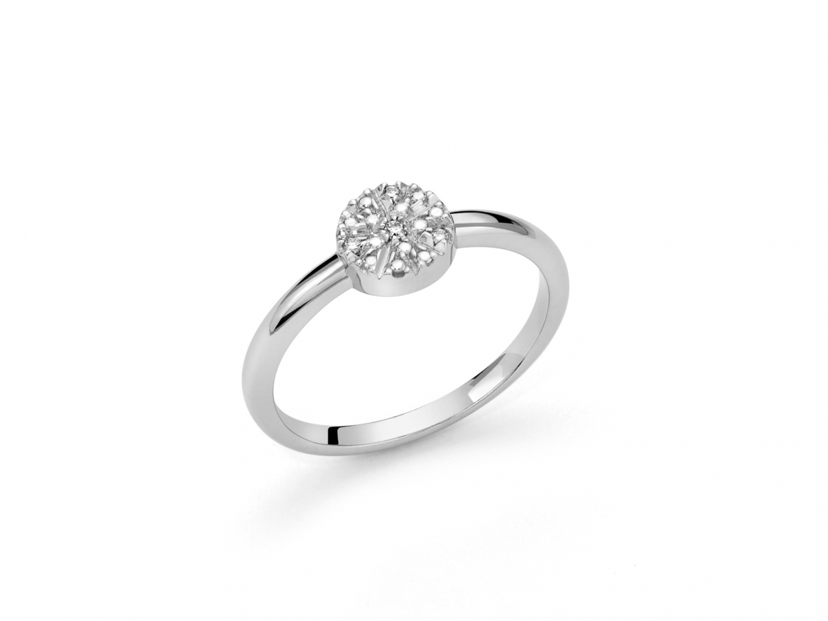 Miluna - 925k White Silver Ring with Diamonds