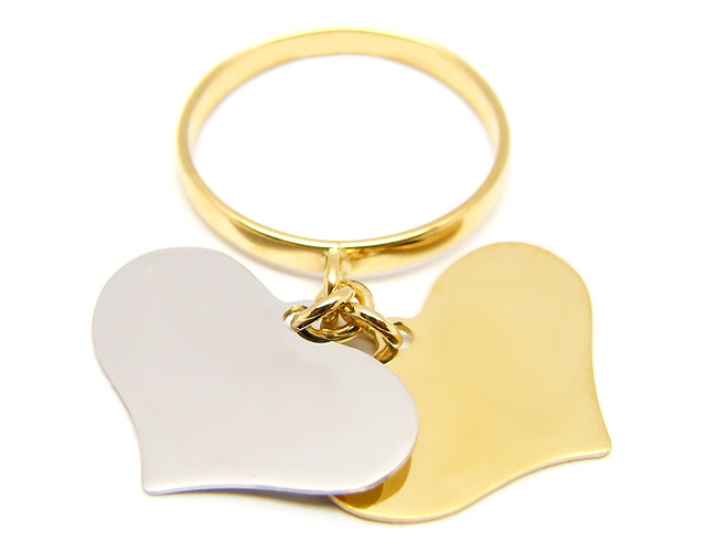 Heart Ring in 18k Yellow and White Gold