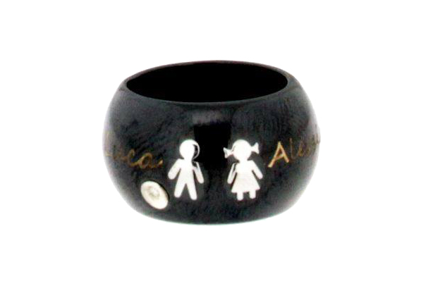 Dalù ring in black ceramic and customizable in 18k white gold with diamond