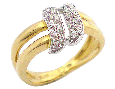 18K Yellow and White Gold Fancy Ring