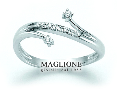 Anello fantasia Miluna con Diamanti Naturali 0.055ct in oro bianco 18kt