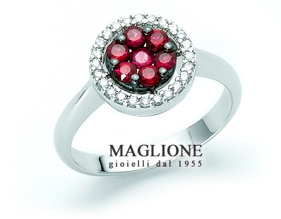 Anello fantasia Miluna con Diamanti Naturali e Rubini in