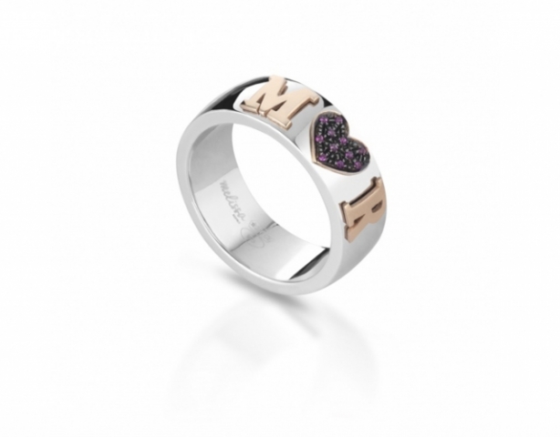 Melissa Jewels - Ring in 925k Silver and 18k Gold and Natural Ruby