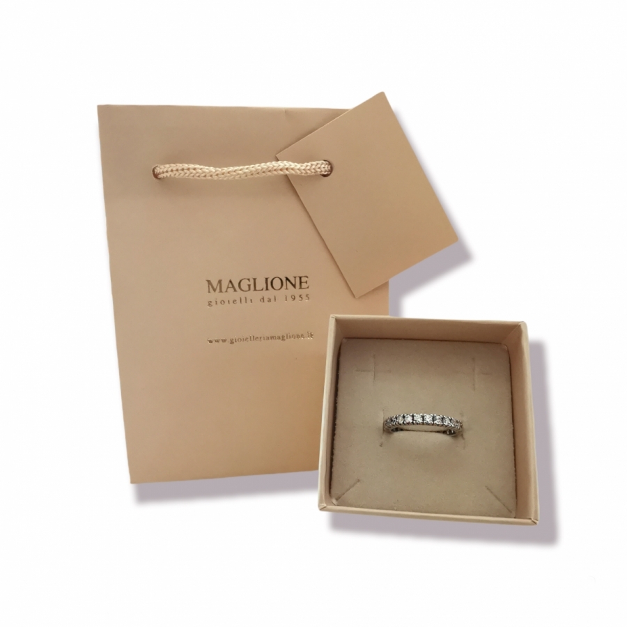 Anello / Fedina Veretta Eternity in oro bianco o giallo 18kt con zirconi tuttogiro