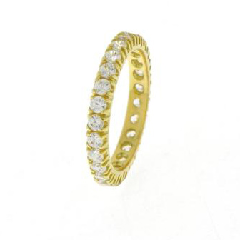18k White or Yellow Gold and Cubic Zirconia Ring