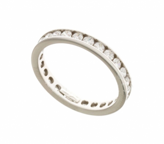 Anello / Fedina Veretta Eternity in oro bianco o giallo 18kt con zirconi tuttogiro