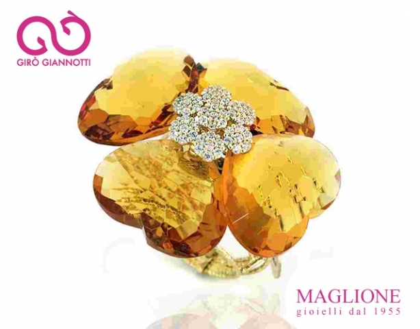 Anello Girò Giannotti in oro giallo 18kt con Citrino