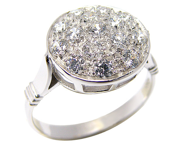 Anello in oro bianco 18kt e zirconi