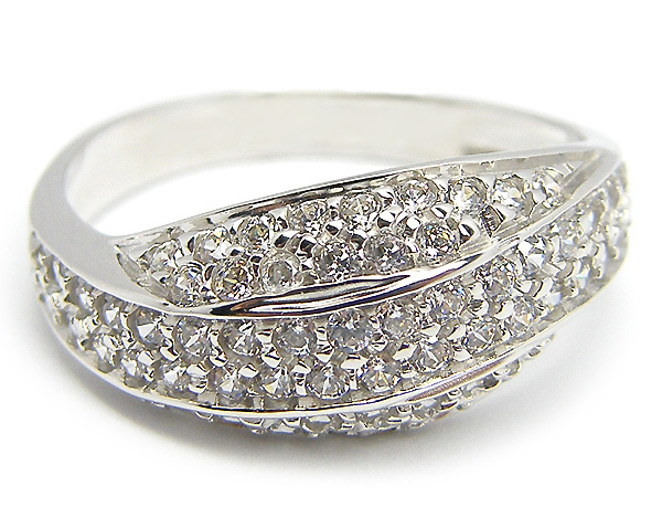 Anello in oro bianco 18kt e zirconi