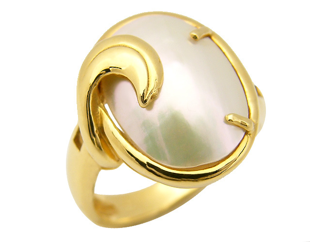 18K Yellow and White Gold Cubic Zirconia Ring