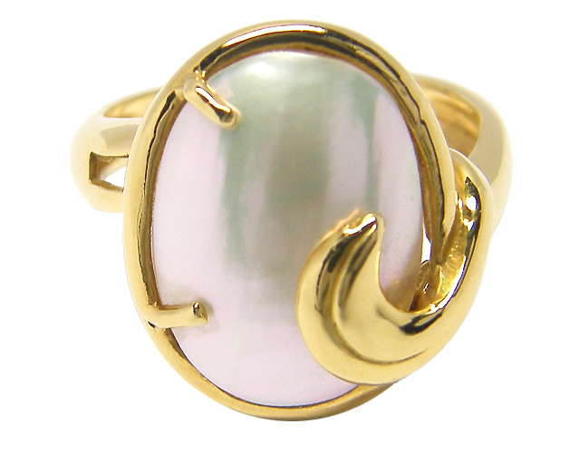 18K Yellow and White Gold Cubic Zirconia Ring