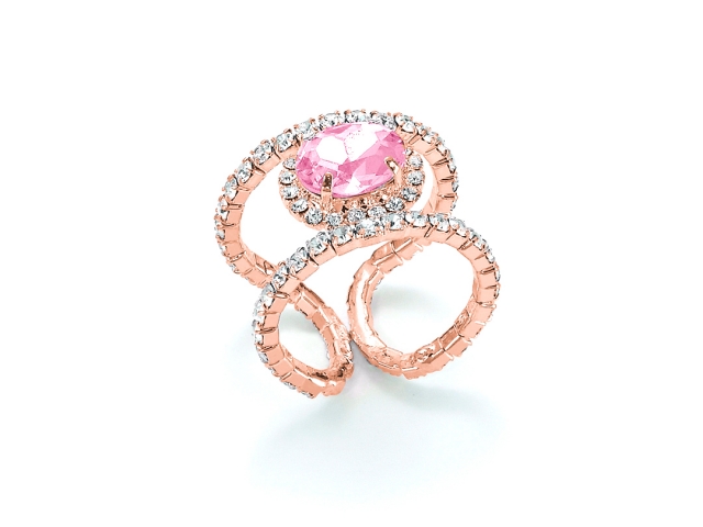 Anello KIARA con pietra Rosa collezione Basik Color