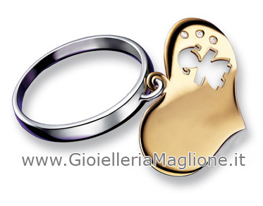 Anello Le Bebè - I Cuori - bimba in oro bianco e giallo 18kt e diamanti