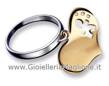 Anello Le Bebè - I Cuori - bimbo in oro bianco e giallo 18kt e diamanti