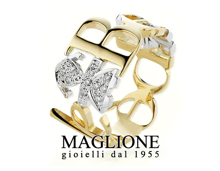 Anello Le Bebè - Le Ghirlande - bimba in oro bianco e giallo 18kt con diamanti