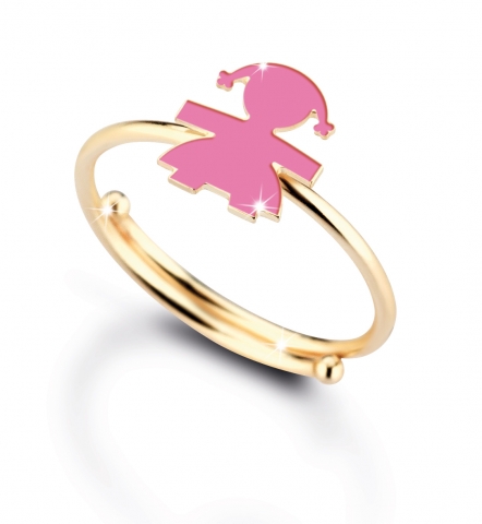 Le Bebè - 9k Yellow Gold Ring with girl