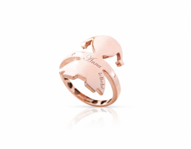 Le Bebé - 9k Rose Gold with Diamond Girl Ring