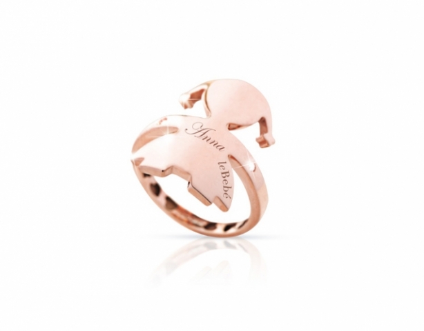 Anello Le Bebé - gli Abbracci - con bimba in oro rosa e 2 diamanti LBB-124-N
