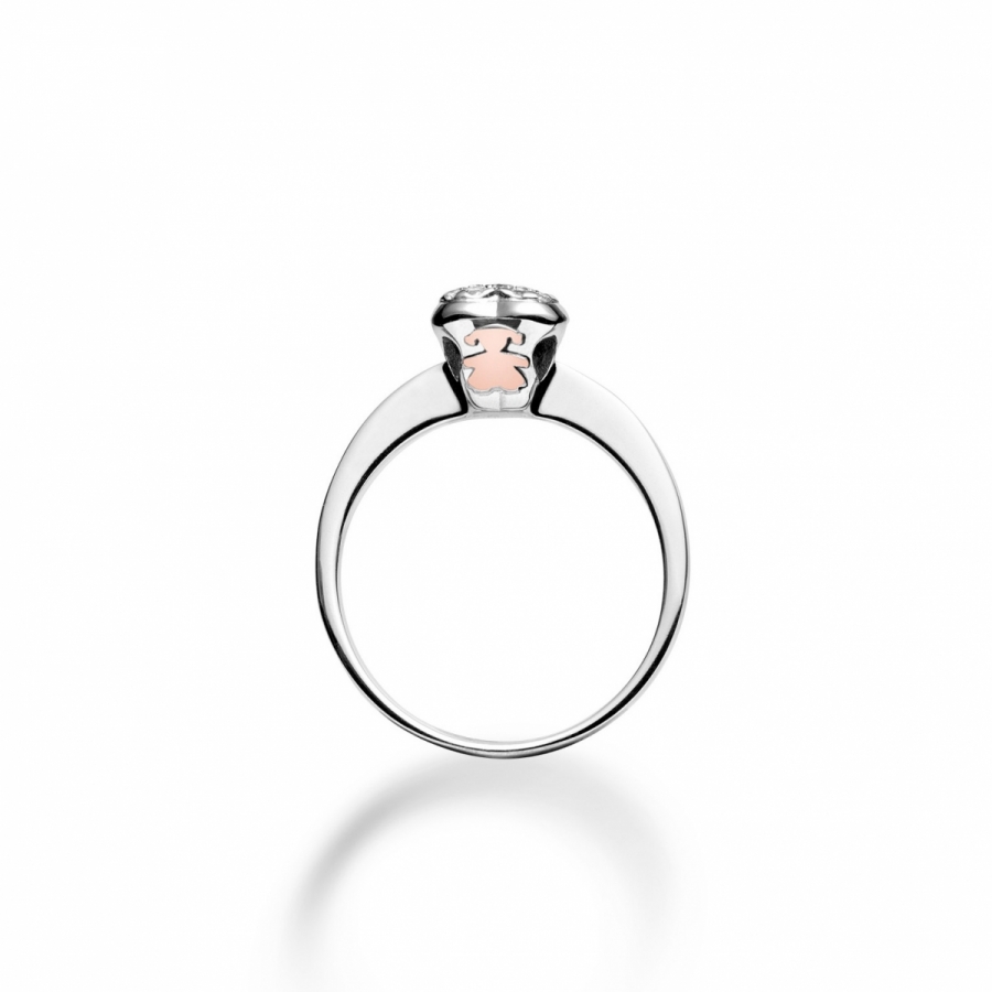Le Bebé - 18k White and Rose Gold with 0.17ct Diamond Girl Ring