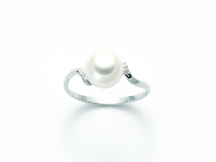 Anello Miluna con Perla e Diamanti in oro bianco PLI1245X