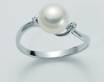 Anello Miluna con Perla nera Tahiti e Diamanti in oro bianco 18kt