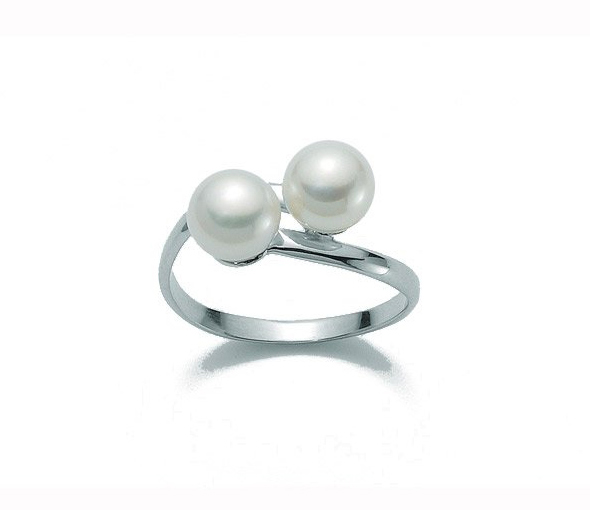 Anello Miluna con Perle in oro bianco 18kt PLI947