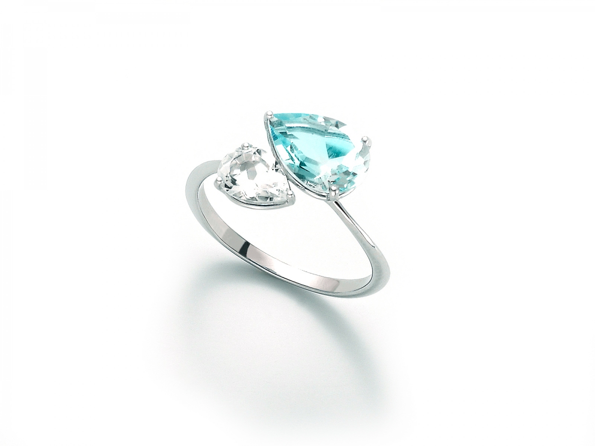 9K White Gold with Topaz  Ring MILUNA