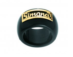 Anello My Charm in onice e oro bianco giallo o rosa personalizzabile con il nome