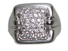 18K White Gold and Cubic Zirconia Ring