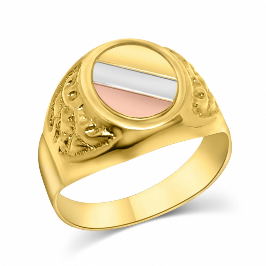 18k Yellow, White and Rose Gold Ring