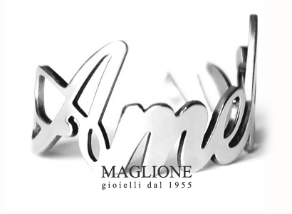 Anello personalizzabile con nome in acciaio anallergico bianco giallo o rosa