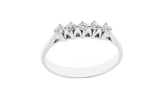 Grama & Mounier - 18K White Gold 0.20ct Natural Diamond Ring