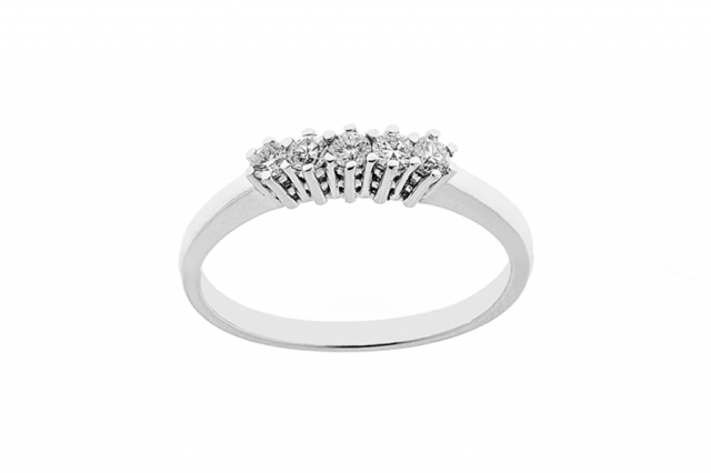 Anello Riviera Grama & Mounier con Diamanti da 0.25ct in oro bianco 18kt GM062