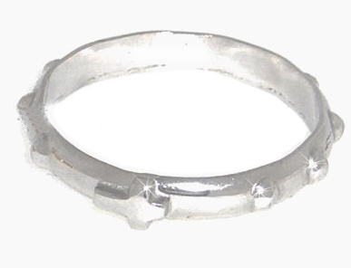 Rosary Ring in 18k White Gold