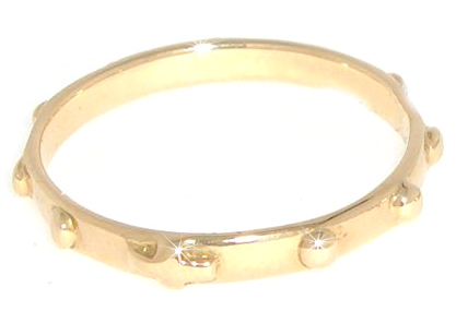 Rosary Ring in 18k White Gold