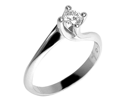 Anello solitario con Diamante IF 0.30ct in oro bianco 18kt mod. Valentino