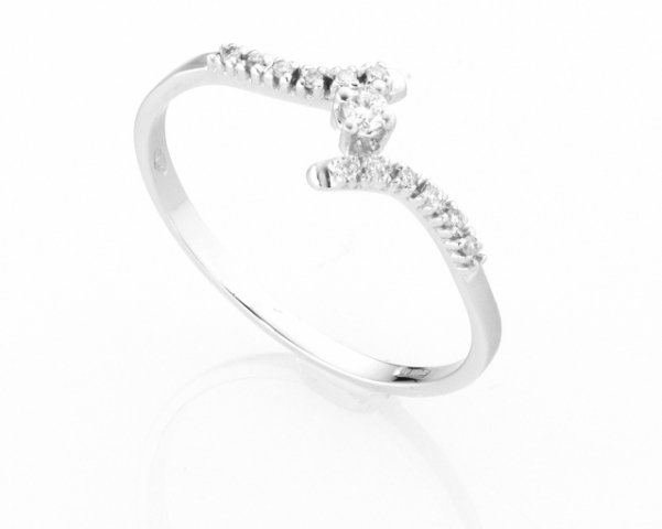Anello Solitario Diamonds Luxury con Diamante da 0.04ct in oro bianco 18kt