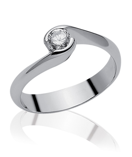 Anello solitario Miluna con Diamante Naturale 0.06ct in oro bianco 18kt LID1338