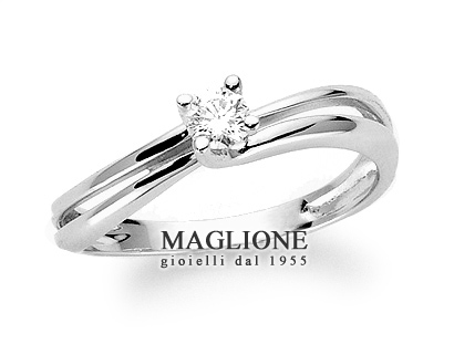 Anello solitario Miluna con Diamante Naturale 0.06ct in oro bianco 18kt LID2301