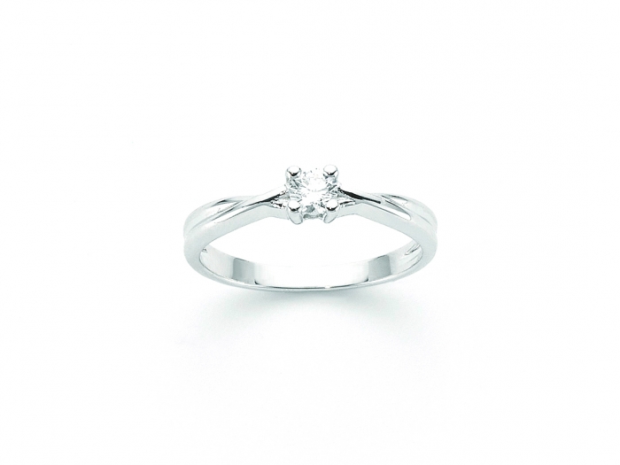 Anello solitario Miluna con Diamante Naturale 0.07ct in oro bianco 18kt LID2307-007