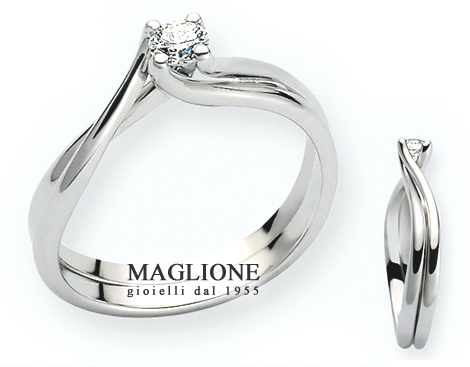 Anello solitario Miluna con Diamante Naturale 0.08ct in oro bianco 18kt LID1511-D8