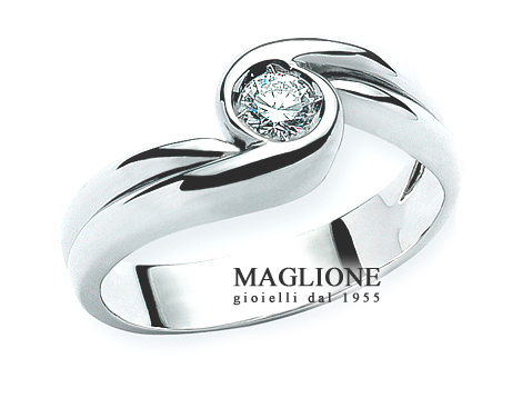 Anello solitario Miluna con Diamante Naturale 0.10ct in oro bianco 18kt LID1343-D10
