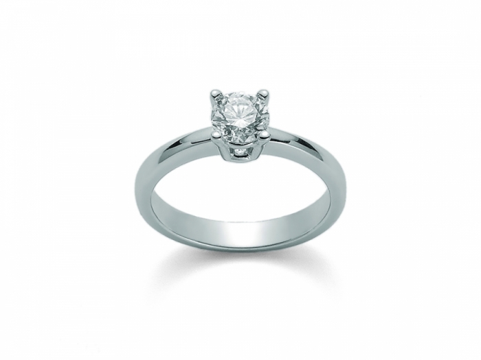 Anello solitario Miluna con Diamante Naturale 0.10ct in oro bianco 18kt LID1928-D10S