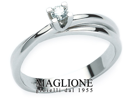 Anello solitario Miluna con Diamante Naturale 0.11ct in oro bianco 18kt LID1348-D11