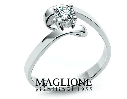 Anello solitario Miluna con Diamante Naturale 0.11ct in oro bianco 18kt LID1422-D11