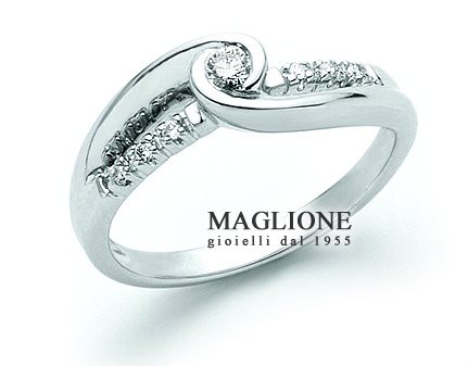 Anello solitario Miluna con Diamanti Naturali 0.07ct in oro bianco 18kt LID1686-D7